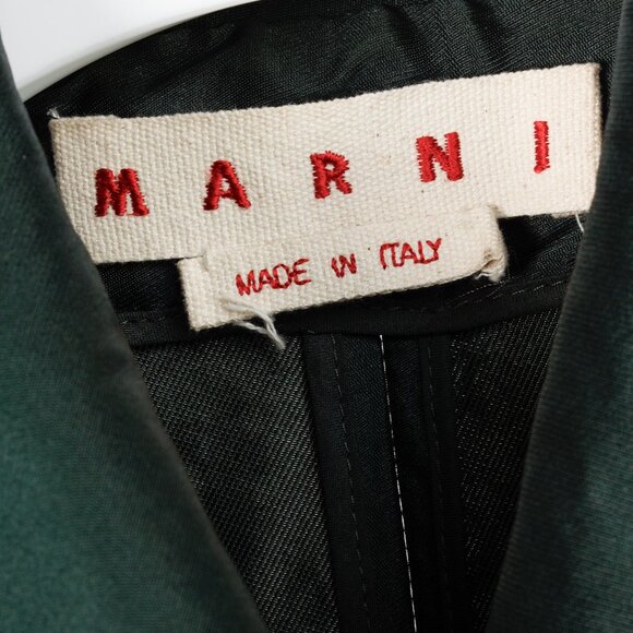 Marni Deep Green Metal Fibre Retro Swing Coat - Picture 3 of 11